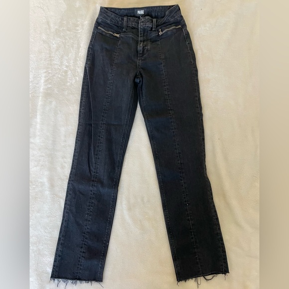 PAIGE Sarah Slim Motto Denim in Virgo Black Wash - Picture 4 of 13